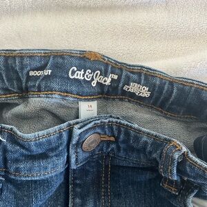 Cat & Jack Dark Blue Bootcut Jeans with Contrast Topstitching